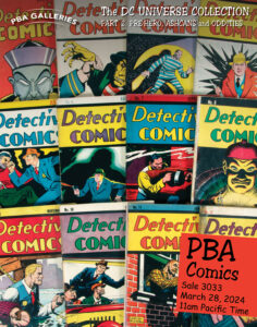 Catalog cover for Sale 3033 a composite of 12 Detective Comics covers